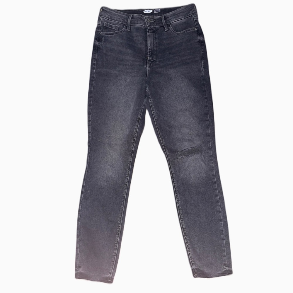 Old Navy Women’s Extra High Rise Black/Dark Grey Denim Jeans Size 6